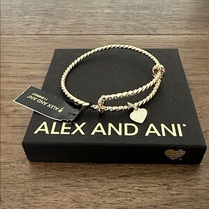 Alex and Ani Shining Sea Expandable Wire Bangle, Gold